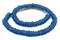 The Bead Chest African Disk Recycled Glass Beads - Full Strand of Eco-Friendly Ghanaian Rondelle Beads (Blue)